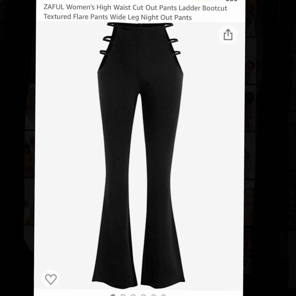 Zaful black high waist cut out hip pants